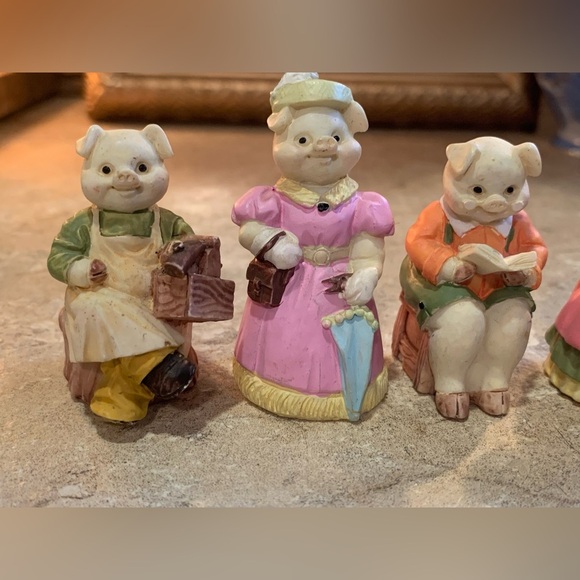 VTG Pig Decorative 2"-2.5” Figurines Lot Of 7 - Picture 2 of 8
